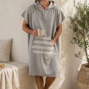 حوله نخی پانچو مردانه و زنانه کلاه دار موآی