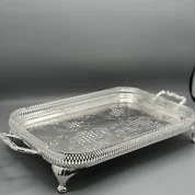 سینی مستطیل دو دسته 43 پایه دار کلاسیک کویین آن کد 6337