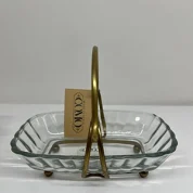 جا صابونی دسته دار شیشه ای برنجی کومو COMO کد 10398