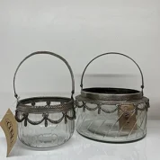 کاسه شیشه ای دسته دار کوچک سیلور کومو COMO کد 9258S