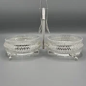 ظرف مربای دوتایی با قاشق کلاسیک کویین آن کد 4333